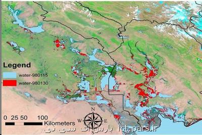 ارائه گزارش برآورد خسارات سیل با داده های ماهواره به وزارت كشور